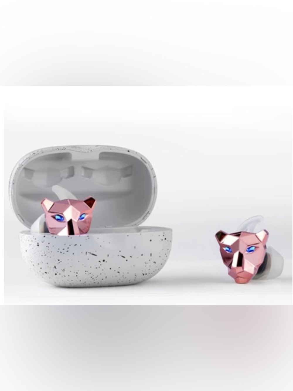 Tiger & Rose - Rose Gold Cat Face Earbuds